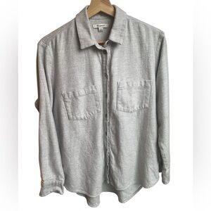 Madewell Oversized Flannel Button Down Shirt with Pockets